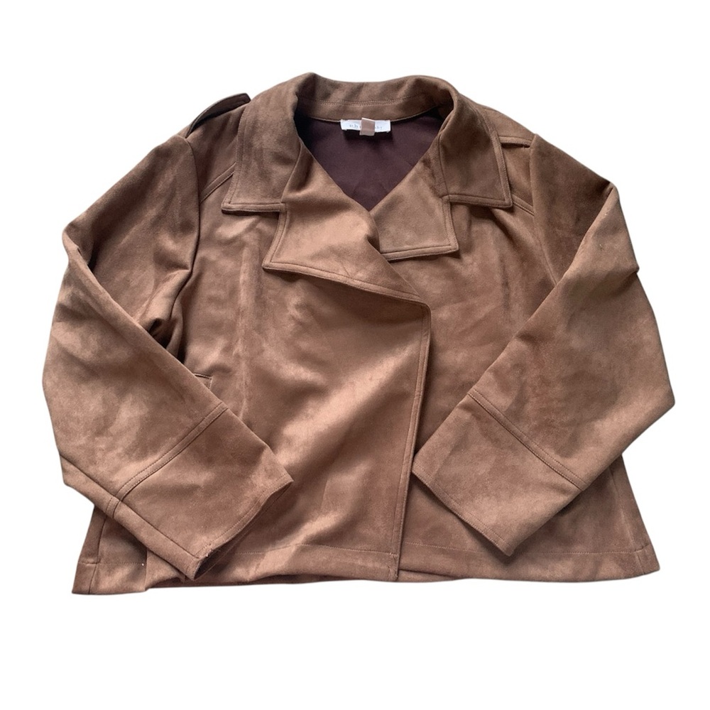 Philosophy Brown Faux Suede Jacket 2X